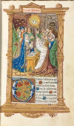 Printed Book of Hours (Use of Rome): fol. 58r, Pentecost