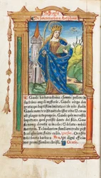 Printed Book of Hours Use of Rome: fol. 110v, St. Barbara, 1510