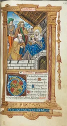 Printed Book of Hours Use of Rome: fol. 38r, Adoration of the Magi