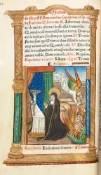 Printed Book of Hours Use of Rome: fol. 84v, Dominican Nun in Prayer