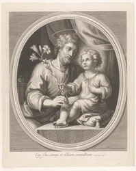 Christ Child Hands a Lily to Saint Joseph