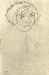 Bust Portrait of a Nude Girl Facing Right