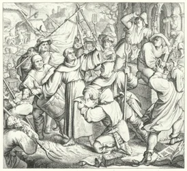 Martin Luther preaches against the rebels and the Peasants