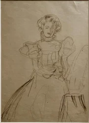 Portrait of Sonja Knips – Sitting in a Chair from the Front