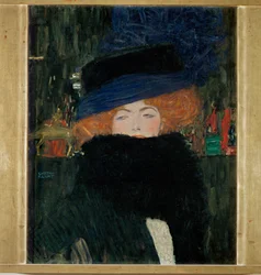 Lady with Hat and Feather Boa