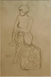Seated Half-Nude Facing Left