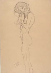 Standing Female Nude Study for The Beethoven Frieze