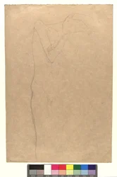 Study of a Standing Female Nude, Hands on Cheek
