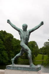 Joyful Man Sculpture in Frogner Park, Oslo, Norway