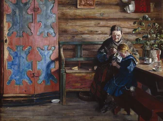 Farm Interior with Granddaughter