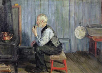 Man in Blue Kitchen