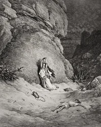 Hagar and Ishmael in the Desert, illustration from Dore