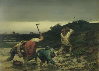 Peasants Harvesting Potatoes During the Flood of the Rhine in 1852