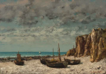 Boats on a Beach, Etretat, c.1872-1875