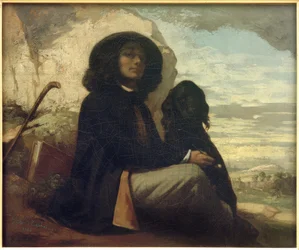 Courbet with a Black Dog