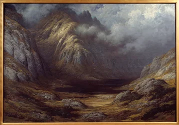 A Lake in Scotland after the Storm. Painting by Gustave Doré (1832-1883)