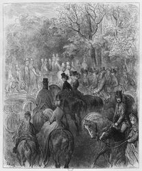 Carriages and Riders at Hyde Park, Illustration from 