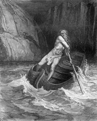 Charon, the Ferryman of Hell, from The Divine Comedy (Inferno) by Dante Alighieri, engraved by Stephane Pannemaker, c.1868