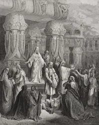 Cyrus Restoring the Vessels of the Temple, illustration from Dore