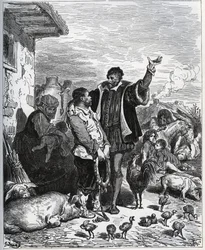 Don Quixote Convinces His Neighbor Sancho Panza to Be His Squire - from "Don Quixote de la Mancha" by Miguel Cervantes