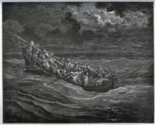 Escape of Zoraide with the captive in the boat full of escapes from Algiers to Spain - from 