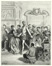 Don Quixote: "Two ladies made their court chiefly to Don Quixote" (engraving)