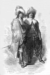Illustration by Gustave Dore of book Captain Fracasse by Theophile Gautier