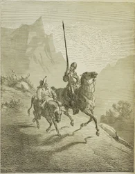 Illustration to the Book Don Quixote de la Mancha by M. de Cervantes, 1863
