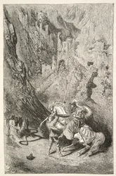 On the Way to the Green Chapel, from Stories of the Days of King Arthur by Charles Henry Hanson, pub.1898