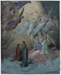 Paradiso, Canto 21: The luminous souls sing, illustration from Dante Alighieri