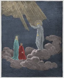 Paradiso, Canto 8: Charles Martel addresses Dante and Beatrice, illustration from "The Divine Comedy" by Dante Alighieri, 1885