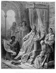 Sanuto presents to Pope John XXII the maps of Orient - engraving