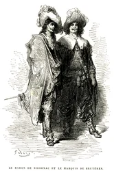 The Baron de Sigognac and the Marquis de Bruyeres (engraving by Gustave Dore)