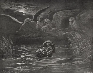 The Child Moses on the Nile, Illustration from Dore