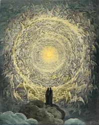 The Divine Comedy, Paradiso, Canto 31: The saintly throng form a rose in the empyrean (rose celeste) - by Dante Alighieri (1265-1321)