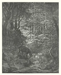 The Fables of La Fontaine: The Stag Viewing Himself in the Stream