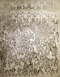 The Frantic Capitalist World in the Paris Bourse, by Gustave Dore