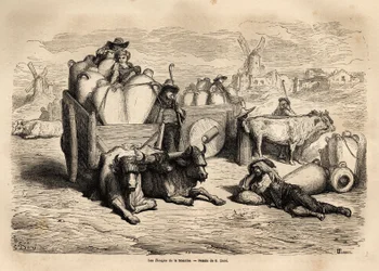 The tinajas of the Channel, the use of these huge earthen jars replaces the use of barrels and their use is very old. Engraving to illustrate the voyage to Spain by Gustave Dore (1832-1883) illustrator and Baron Ch. Davillier reactor, in 1862, published in