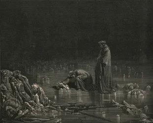 Then seizing on his hinder scalp, I cried: Name thee, or not a hair shall tarry here