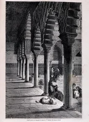 View of the large patio of the Alcazar in Seville - by Doré, in “Tour du Monde”, 2nd sem. 1866.