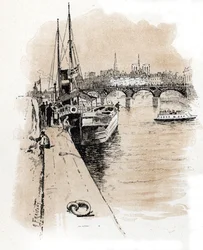 View of the Company Seine et Thames Whose Boats Connect Paris and London