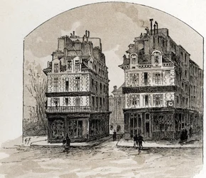 View of the old houses on the Pont Neuf bridge, Paris
