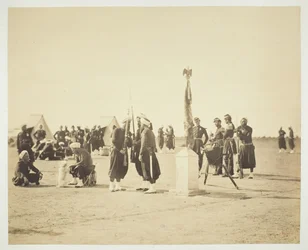 The Raised Flag of the Zouave Regiment, Camp de Châlons