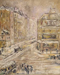 Rue de Clignancourt Under Snow