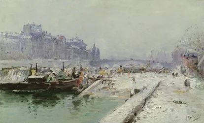 Ile de la Cite Under Snow