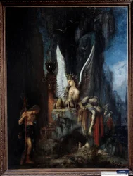 The Traveller or Oedipus the Traveller or Equality before Death: Oedipus before the Sphinx. Painting, 19th century. 0.93 x 1.24 m. Metz, Musée des Beaux-Arts