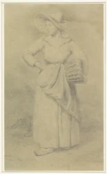 Standing Maid with a Basket Under Her Arm