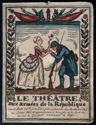 Theatre for the Armies of the Republic, French soldier kissing the hand of an actress