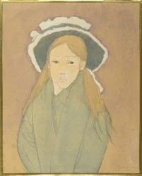 Girl with Large Hat and Straw-Coloured Hair