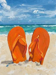 Orange Flipflops Beach